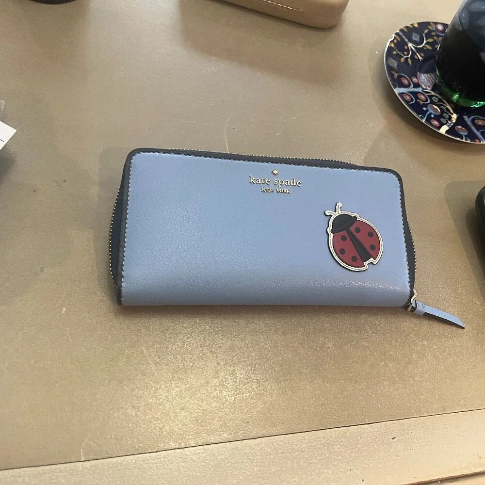 Kate Spade Enchanted Forest Ladybug Zip Continental Long Wallet (W57) - Picture 3 of 9